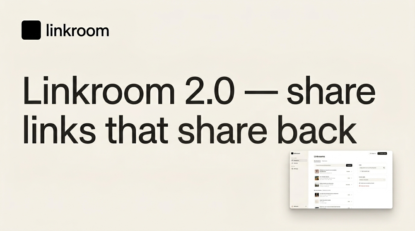 OG image: linkroom.app/launch/2-0